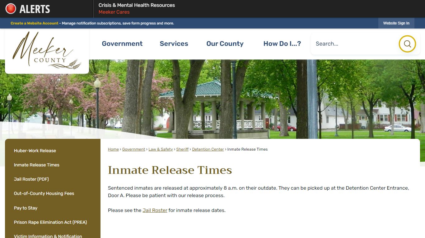 Inmate Release Times | Meeker County, MN - Official Website